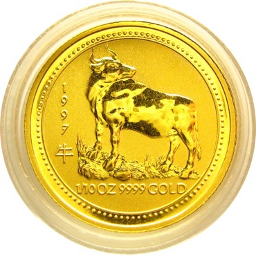 Золотая монета 1/10oz Год Быка 15 долларов 1997 Австралия