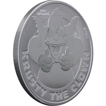 Серебряная монета 1oz Клоун Красти (серия "Симпсоны") 1 доллар 2020 Тувалу
