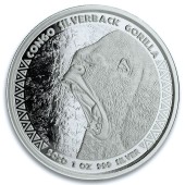Срібна монета 1oz Сільвербек Горила 5000 франків КФА 2020 Конго