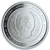 Серебряная монета 1oz Сент-Люсия 2 доллара 2019 Сент-Люсия