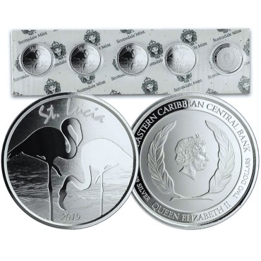 Серебряная монета 1oz Сент-Люсия 2 доллара 2019 Сент-Люсия