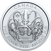 Срібна монета 2oz Кракен 10 доларів 2020 Канада
