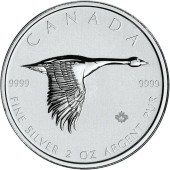 Срібна монета 2oz Канадський Гусь 10 доларів 2020 Канада