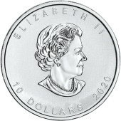 Серебряная монета 2oz Канадский Гусь 10 долларов 2020 Канада