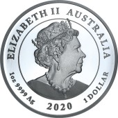 Серебряная монета 1oz Индевор 1770-2020 1 доллар 2020 Австралия