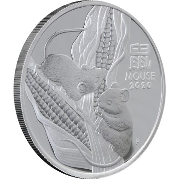 Срібна монета 1oz Рік Миші (Щура) 1 долар 2020 Австралія