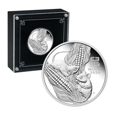 Срібна монета 1oz Рік Миші (Щура) 1 долар 2020 Австралія