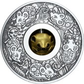 Срібна монета 1oz Рік Миші (Щура) "Оберіг, що обертається" 1 долар 2020 Тувалу