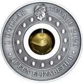 Серебряная монета 1oz Год Мыши (Крысы) "Вращающийся Оберег" 1 доллар 2020 Тувалу