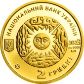 Золотая монета 1/25oz Рак 2 гривны 2008 Украина