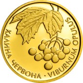Золотая монета 1/25oz Калина Красная 2 гривны 2010 Украина