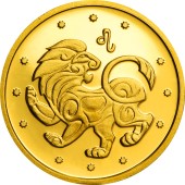 Золотая монета 1/25oz Лев 2 гривны 2008 Украина