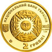 Золотая монета 1/25oz Лев 2 гривны 2008 Украина
