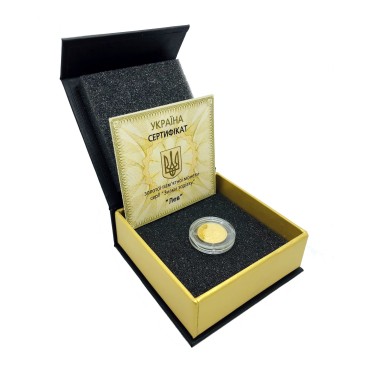 Золотая монета 1/25oz Лев 2 гривны 2008 Украина