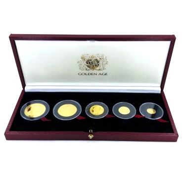 Набор золотых монет (5шт.) "Золотой Век" 2003 Остров Мэн