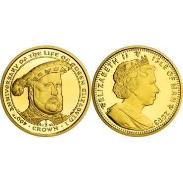 Набор золотых монет (5шт.) "Золотой Век" 2003 Остров Мэн