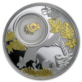 Серебряная монета Слоненок 500 франков 2020 Камерун