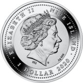 Серебряная монета Ангел Любви 1 доллар 2020 Ниуэ