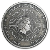 Серебряная монета 1oz Будда с улыбкой 1 доллар 2019 Тувалу