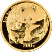 Золотая монета 1oz Панда 500 юань 2005 Китай