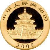 Золотая монета 1oz Панда 500 юань 2005 Китай