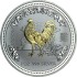Серебряная монета 1oz Год Петуха 1 доллар 2005 Австралия (позолота)