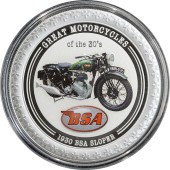 Серебряная монета 1oz Мотоцикл "BSA Sloper 1930" 2 доллара 2007 Острова Кука (цветная)