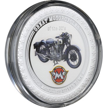 Серебряная монета 1oz Мотоцикл "Matchless Silver Hawk 1931" 2 доллара 2007 Острова Кука (цветная)