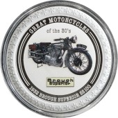 Серебряная монета 1oz Мотоцикл "Brough Superior SS100 1932" 2 доллара 2007 Острова Кука (цветная)