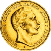 Золотая монета Вильгельм II 20 марок 1912 Пруссия Германская Империя