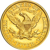 Золотая монета Свобода 5 долларов 1899 США
