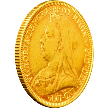 Золотая монета Соверен Виктории 1 Английский Фунт 1894 Великобритания