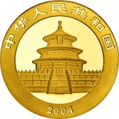 Золотая монета 1/2oz Панда 200 юаней 2004 Китай