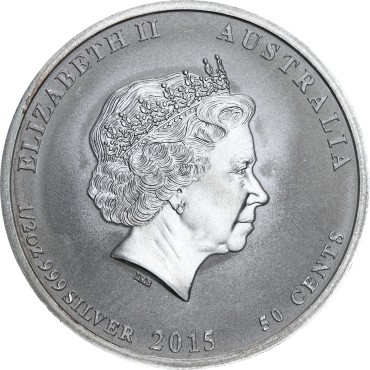 Серебряная монета 1/2oz Битва в Коралловом Море 50 центов 2015 Австралия