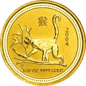 Золота монета 1/20oz Рік Мавпи 5 доларів 2004 Австралія