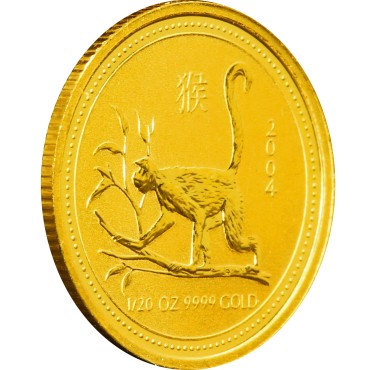 Золотая монета 1/20oz Год Обезьяны 5 долларов 2004 Австралия