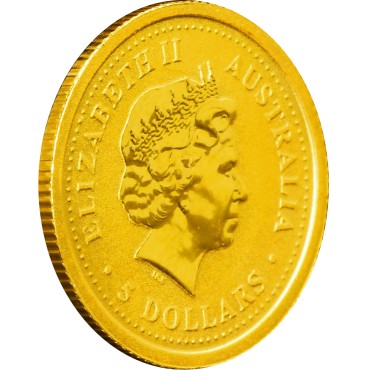 Золотая монета 1/20oz Год Обезьяны 5 долларов 2004 Австралия