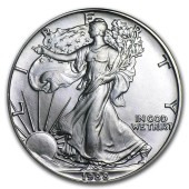 Серебряная монета 1oz Американский Орел 1 доллар 1988 США