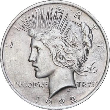 Серебряная монета Мирный Доллар 1 доллар 1922 США