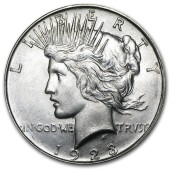 Серебряная монета Мирный Доллар 1 доллар 1923 США
