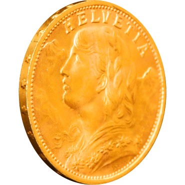 Золота монета Гельвеція 20 франків 1935 Швейцарія