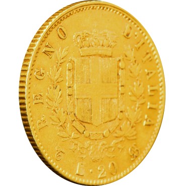 Золота монета Віктор Еммануіл II 20 лір 1866 Італія