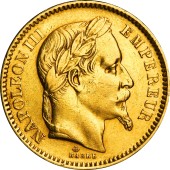 Золотая монета Наполеон III 20 франков 1862 Франция