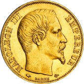 Золотая монета Наполеон III 20 франков 1857 Франция