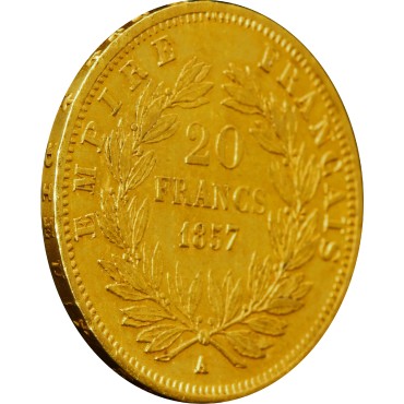 Золотая монета Наполеон III 20 франков 1857 Франция