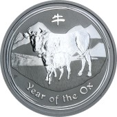 Серебряная монета 1/2oz Год Быка 50 центов 2009 Австралия