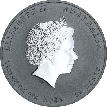 Серебряная монета 1/2oz Год Быка 50 центов 2009 Австралия