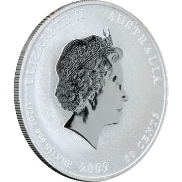 Серебряная монета 1/2oz Год Быка 50 центов 2009 Австралия