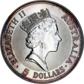 Срібна монета 1oz Кукабарра 1 долар 1991 Австралія