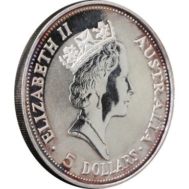 Серебряная монета 1oz Кукабарра 1 доллар 1991 Австралия